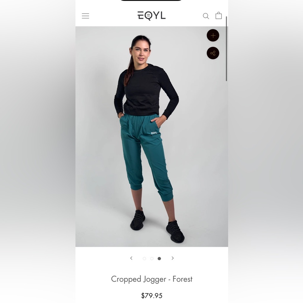 EQYL CROPPED JOGGERS NWOT